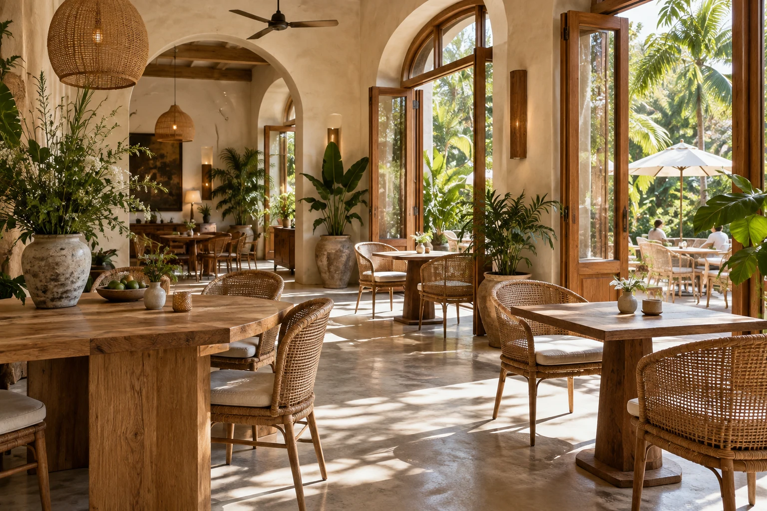 Không gian café ấm áp với ánh sáng tự nhiên